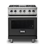 Viking 5 Series 30 Inch Wide 4.71 Cu. Ft. Free Standing Dual Fuel Range with SureSpark Ignition System and TruConvec Convection Cooking - LP Cast Black