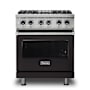 Viking 30 Inch Wide 4.71 Cu. Ft. Free Standing Dual Fuel Range with SureSpark Ignition System and TruConvec Convection Cooking Onyx