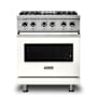 Viking 30 Inch Wide 4.71 Cu. Ft. Free Standing Dual Fuel Range with SureSpark Ignition System and TruConvec Convection Cooking Pure White