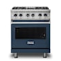 Viking 5 Series 30 Inch Wide 4.71 Cu. Ft. Free Standing Dual Fuel Range with SureSpark Ignition System and TruConvec Convection Cooking - LP Slate Blue