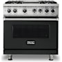 Viking 36 Inch Wide 5.64 Cu. Ft. Free Standing Dual Fuel Range with VariSimmer Functionality and Griddle Antique Bronze