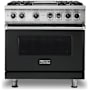 Viking 5 Series 36 Inch Wide 5.64 Cu. Ft. Free Standing Dual Fuel Range with VariSimmer Functionality and Griddle - LP Antique Bronze