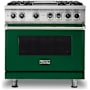 Viking 5 Series 36 Inch Wide 5.64 Cu. Ft. Free Standing Dual Fuel Range with VariSimmer Functionality and Griddle - LP Ivy
