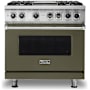 Viking 36 Inch Wide 5.64 Cu. Ft. Free Standing Dual Fuel Range with VariSimmer Functionality and Griddle Martini