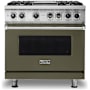 Viking 5 Series 36 Inch Wide 5.64 Cu. Ft. Free Standing Dual Fuel Range with VariSimmer Functionality and Griddle - LP Martini