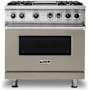 Viking 5 Series 36 Inch Wide 5.64 Cu. Ft. Free Standing Dual Fuel Range with VariSimmer Functionality and Griddle - LP Nantucket