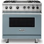 Viking 36 Inch Wide 5.64 Cu. Ft. Free Standing Dual Fuel Range with VariSimmer Functionality and Griddle November Sky