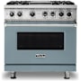 Viking 5 Series 36 Inch Wide 5.64 Cu. Ft. Free Standing Dual Fuel Range with VariSimmer Functionality and Griddle - LP November Sky