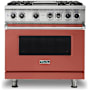 Viking 36 Inch Wide 5.64 Cu. Ft. Free Standing Dual Fuel Range with VariSimmer Functionality and Griddle Spiced Cider
