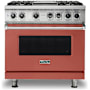 Viking 5 Series 36 Inch Wide 5.64 Cu. Ft. Free Standing Dual Fuel Range with VariSimmer Functionality and Griddle - LP Spiced Cider