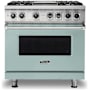Viking 36 Inch Wide 5.64 Cu. Ft. Free Standing Dual Fuel Range with VariSimmer Functionality and Griddle Splash