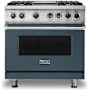 Viking 36 Inch Wide 5.64 Cu. Ft. Free Standing Dual Fuel Range with VariSimmer Functionality and Griddle Squall