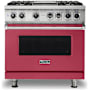 Viking 36 Inch Wide 5.64 Cu. Ft. Free Standing Dual Fuel Range with VariSimmer Functionality and Griddle Valentine