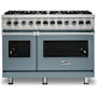 Viking 48 Inch Wide 7.27 Cu. Ft. Free Standing Dual Fuel Range with Vari-Speed Dual Flow Convection and SureSpark Ignition System November Sky