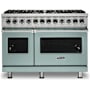 Viking 48 Inch Wide 7.27 Cu. Ft. Free Standing Dual Fuel Range with Vari-Speed Dual Flow Convection and SureSpark Ignition System Splash