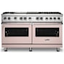 Viking 60 Inch Wide 9.43 Cu. Ft. Free Standing Dual Fuel Range with VariSimmer Functionality and TruConvec Convection Cooking Blush
