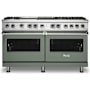 Viking 60 Inch Wide 9.43 Cu. Ft. Free Standing Dual Fuel Range with VariSimmer Functionality and TruConvec Convection Cooking Eucalyptus