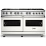 Viking 60 Inch Wide 9.43 Cu. Ft. Free Standing Dual Fuel Range with VariSimmer Functionality and TruConvec Convection Cooking Pure White