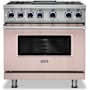 Viking 36 Inch Wide 5.6 Cu. Ft. Free Standing Dual Fuel Range with Griddle Blush