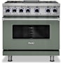 Viking 36 Inch Wide 5.6 Cu. Ft. Free Standing Dual Fuel Range with Griddle Eucalyptus