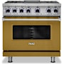 Viking 36 Inch Wide 5.6 Cu. Ft. Free Standing Dual Fuel Range with Griddle Golden Hour