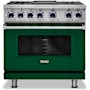 Viking 36 Inch Wide 5.6 Cu. Ft. Free Standing Dual Fuel Range with Griddle Ivy