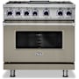 Viking 36 Inch Wide 5.6 Cu. Ft. Free Standing Dual Fuel Range with Griddle Nantucket