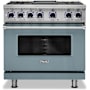 Viking 36 Inch Wide 5.6 Cu. Ft. Free Standing Dual Fuel Range with Griddle November Sky