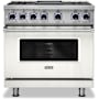 Viking 36 Inch Wide 5.6 Cu. Ft. Free Standing Dual Fuel Range with Griddle Pure White