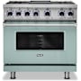 Viking 36 Inch Wide 5.6 Cu. Ft. Free Standing Dual Fuel Range with Griddle Splash