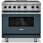 Viking 36 Inch Wide 5.6 Cu. Ft. Free Standing Dual Fuel Range with Griddle Squall