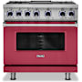 Viking 36 Inch Wide 5.6 Cu. Ft. Free Standing Dual Fuel Range with Griddle Valentine