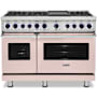 Viking 7 Series 48 Inch Wide 7.3 Cu. Ft. Free Standing Dual Fuel Range with Griddle - LP Blush