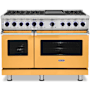 Viking 7 Series 48 Inch Wide 7.3 Cu. Ft. Free Standing Dual Fuel Range with Griddle - LP Daffodil