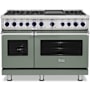 Viking 7 Series 48 Inch Wide 7.3 Cu. Ft. Free Standing Dual Fuel Range with Griddle - LP Eucalyptus