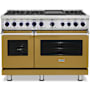 Viking 7 Series 48 Inch Wide 7.3 Cu. Ft. Free Standing Dual Fuel Range with Griddle - LP Golden Hour