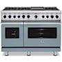 Viking 7 Series 48 Inch Wide 7.3 Cu. Ft. Free Standing Dual Fuel Range with Griddle - LP November Sky