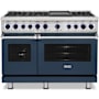 Viking 7 Series 48 Inch Wide 7.3 Cu. Ft. Free Standing Dual Fuel Range with Griddle - LP Slate Blue