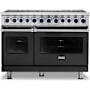 Viking 7 Series 48 Inch Wide 7.3 Cu. Ft. Free Standing Dual Fuel Range - LP Cast Black