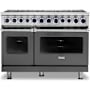 Viking 7 Series 48 Inch Wide 7.3 Cu. Ft. Free Standing Dual Fuel Range - LP Damascus Grey