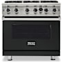 Viking 5 Series 36 Inch Wide 5.1 Cu. Ft. Free Standing Open Burner Liquid Propane Range - Liquid Propane Antique Bronze
