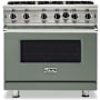 Viking 5 Series 36 Inch Wide 5.1 Cu. Ft. Free Standing Open Burner Liquid Propane Range - Liquid Propane Eucalyptus
