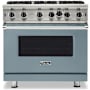 Viking 5 Series 36 Inch Wide 5.1 Cu. Ft. Free Standing Open Burner Liquid Propane Range - Liquid Propane November Sky