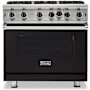 Viking 5 Series 36 Inch Wide 5.1 Cu. Ft. Free Standing Open Burner Liquid Propane Range - Liquid Propane Onyx