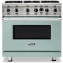 Viking 5 Series 36 Inch Wide 5.1 Cu. Ft. Free Standing Open Burner Liquid Propane Range - Liquid Propane Splash