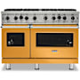 Viking Series 5 48 Inch Wide 6.1 Cu. Ft. Free Standing Open Burner Natural Gas Range with VariSimmer™ Daffodil