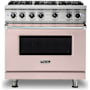 Viking 5 Series 36 Inch Wide 5.1 Cu. Ft. Free Standing Liquid Propane Range with GourmetGlo Infrared Broiler and ProFlow Convection Air Baffle Blush