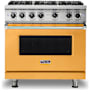 Viking 5 Series 36 Inch Wide 5.1 Cu. Ft. Free Standing Liquid Propane Range with GourmetGlo Infrared Broiler and ProFlow Convection Air Baffle Daffodil