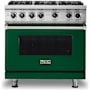 Viking 5 Series 36 Inch Wide 5.1 Cu. Ft. Free Standing Liquid Propane Range with GourmetGlo Infrared Broiler and ProFlow Convection Air Baffle Ivy