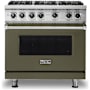 Viking 5 Series 36 Inch Wide 5.1 Cu. Ft. Free Standing Liquid Propane Range with GourmetGlo Infrared Broiler and ProFlow Convection Air Baffle Martini
